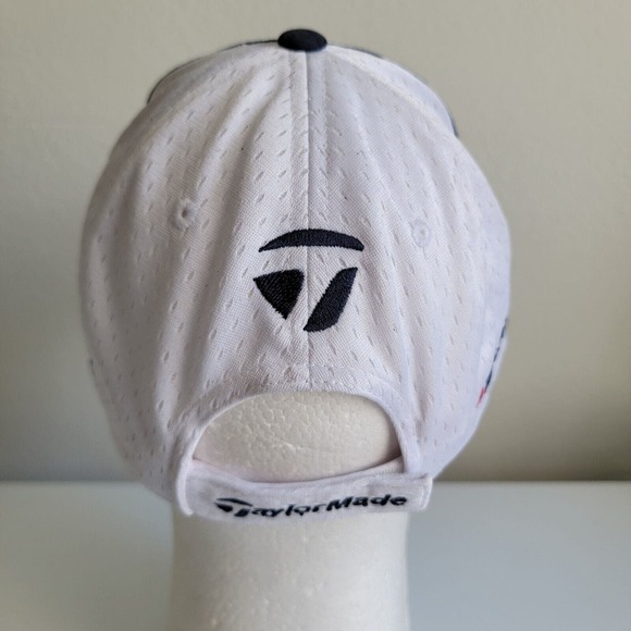 TaylorMade Golf Hat Cap TP Ball Burner Adjustable Strapback White Blue - Picture 5 of 9